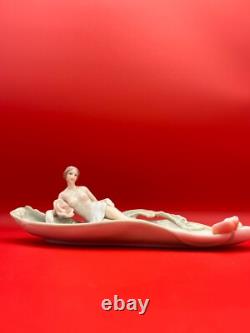 Art Deco Laying Maiden On Porcelain Tray