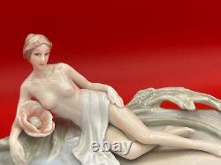 Art Deco Laying Maiden On Porcelain Tray