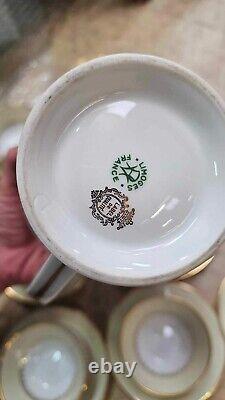 Art Deco Limoges Full Fine Porcelain Coffee Serving Fine Gold Decor