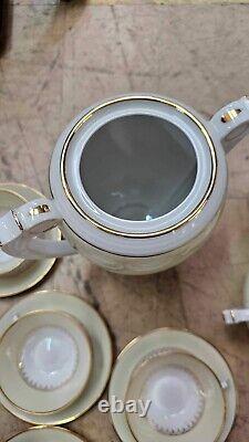 Art Deco Limoges Full Fine Porcelain Coffee Serving Fine Gold Decor