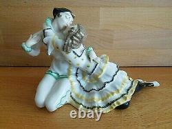 Art Deco Lorenz Hutschenreuther Porcelain Pierrot And Pierrette Figure Group