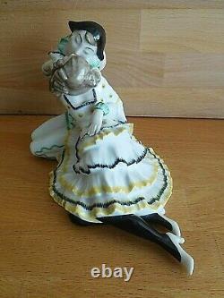 Art Deco Lorenz Hutschenreuther Porcelain Pierrot And Pierrette Figure Group