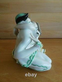 Art Deco Lorenz Hutschenreuther Porcelain Pierrot And Pierrette Figure Group