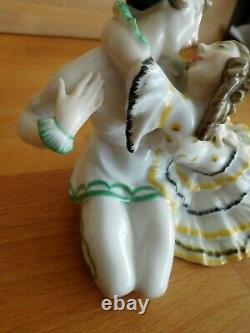 Art Deco Lorenz Hutschenreuther Porcelain Pierrot And Pierrette Figure Group