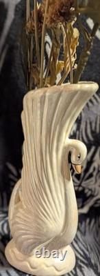 Art Deco Lusterware Porcelain Swan Vase with iridescent Rosenthal Netter MCM