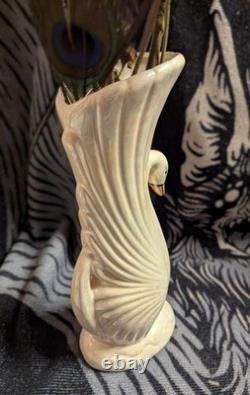 Art Deco Lusterware Porcelain Swan Vase with iridescent Rosenthal Netter MCM