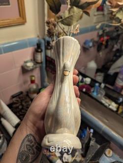 Art Deco Lusterware Porcelain Swan Vase with iridescent Rosenthal Netter MCM