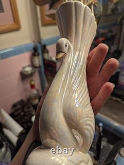 Art Deco Lusterware Porcelain Swan Vase with iridescent Rosenthal Netter MCM