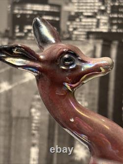 Art Deco Mid Century Mantle Deer Ceramic Porcelain Figurine Vase 1930s Italy EUC