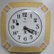Art Deco Miller 8-day Porcelain Yellow Octagon Wall Clock Plate 9 Includes Key