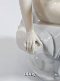 Art Deco Nude Beauty Porcelain Figure Holding Dove Artist Signed Rare Vintage