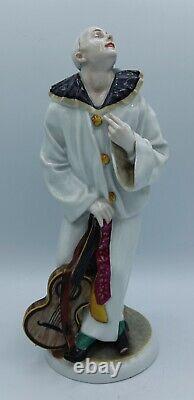 Art Deco Pierrot Clown by Karl Ens Porcelain Figure Signed A. Büschelberger RARE