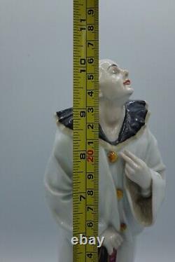 Art Deco Pierrot Clown by Karl Ens Porcelain Figure Signed A. Büschelberger RARE