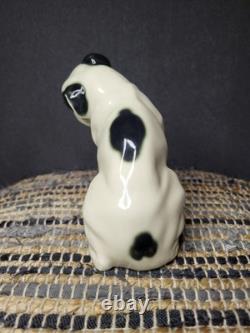 Art Deco Porcelain Black & White Bulldog Sculpt Bully ceramic figure, ca. 1910