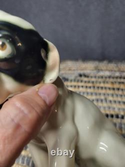 Art Deco Porcelain Black & White Bulldog Sculpt Bully ceramic figure, ca. 1910