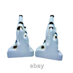 Art Deco Porcelain Bookends Borzois Wolfhound Dogs Figurines