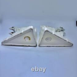 Art Deco Porcelain Bookends Borzois Wolfhound Dogs Figurines