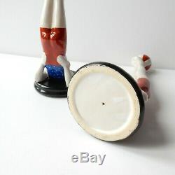 Art Deco Porcelain Ceramic Bathing Lady Beach Ball Figurine Ornament Book Ends