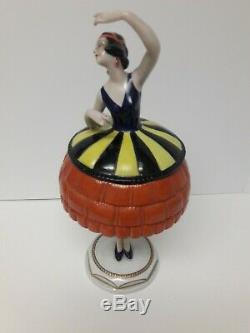 Art Deco Porcelain Figural Powder Box
