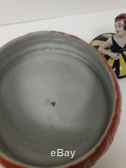 Art Deco Porcelain Figural Powder Box