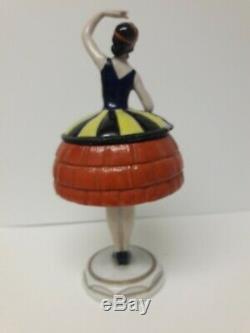 Art Deco Porcelain Figural Powder Box