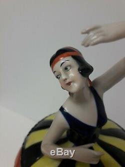 Art Deco Porcelain Figural Powder Box