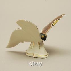 Art Deco Porcelain Figurine Butterfly Neutettau Real Aetzgold Um 1930 V. Z