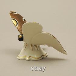 Art Deco Porcelain Figurine Butterfly Neutettau Real Aetzgold Um 1930 V. Z
