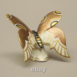 Art Deco Porcelain Figurine Butterfly Neutettau Real Aetzgold Um 1930 V. Z