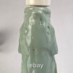 Art Deco Porcelain Fish And Hand Lamp Pastel Green 29 cm tall