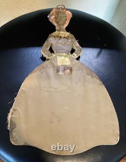 Art Deco Porcelain Half Doll Flapper Girl German Flat Back Hanging Vintage