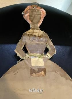 Art Deco Porcelain Half Doll Flapper Girl German Flat Back Hanging Vintage