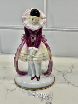 Art Deco Porcelain Harlequin Figurine Signed