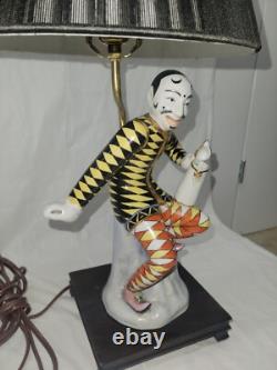 Art Deco Porcelain Harlequin Lamp Meissen style Jester