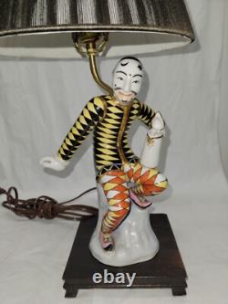 Art Deco Porcelain Harlequin Lamp Meissen style Jester