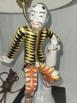 Art Deco Porcelain Harlequin Lamp Meissen style Jester
