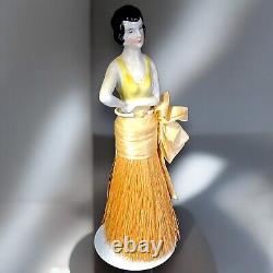 Art Deco Porcelain Lady Half Doll Broom Boudoir Brush Germany Antique