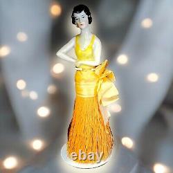 Art Deco Porcelain Lady Half Doll Broom Boudoir Brush Germany Antique