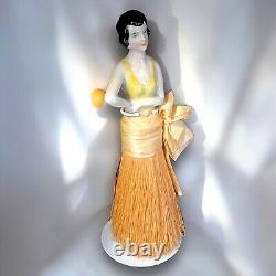 Art Deco Porcelain Lady Half Doll Broom Boudoir Brush Germany Antique