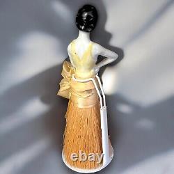 Art Deco Porcelain Lady Half Doll Broom Boudoir Brush Germany Antique