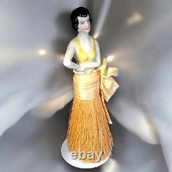 Art Deco Porcelain Lady Half Doll Broom Boudoir Brush Germany Antique