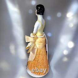 Art Deco Porcelain Lady Half Doll Broom Boudoir Brush Germany Antique