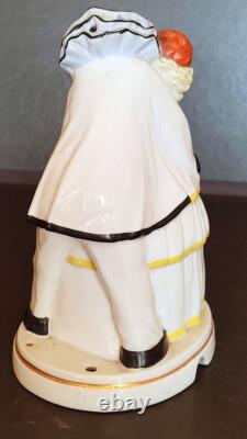 Art Deco Porcelain Pierrot and Pierrette Night Light Lamp