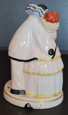 Art Deco Porcelain Pierrot and Pierrette Night Light Lamp