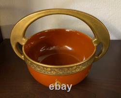 Art Deco Porcelain Pinon Heuze Gien Faience Cut With Handle