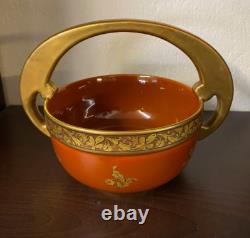 Art Deco Porcelain Pinon Heuze Gien Faience Cut With Handle