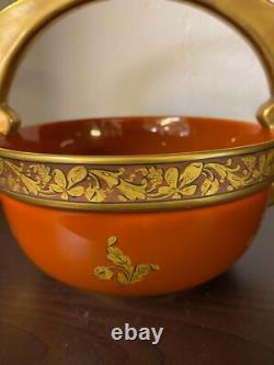 Art Deco Porcelain Pinon Heuze Gien Faience Cut With Handle