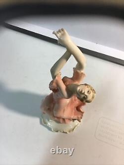 Art Deco Porcelain Sculpture of Isadora Duncan American Dancer Karl Ens 1919-45