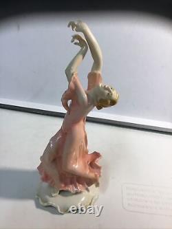 Art Deco Porcelain Sculpture of Isadora Duncan American Dancer Karl Ens 1919-45