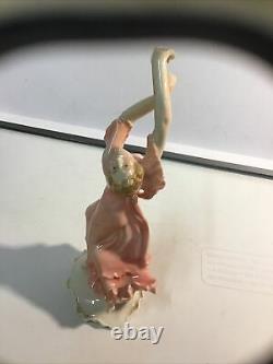 Art Deco Porcelain Sculpture of Isadora Duncan American Dancer Karl Ens 1919-45